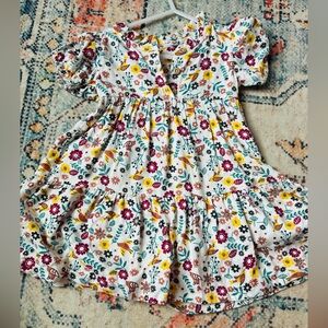 Wonder Nation Floral Kids Dress - White, Red, Yellow